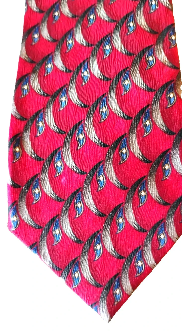 Richards Hassis Classic Silk Neck Tie Red Handmade USA Preppy Heritage 59